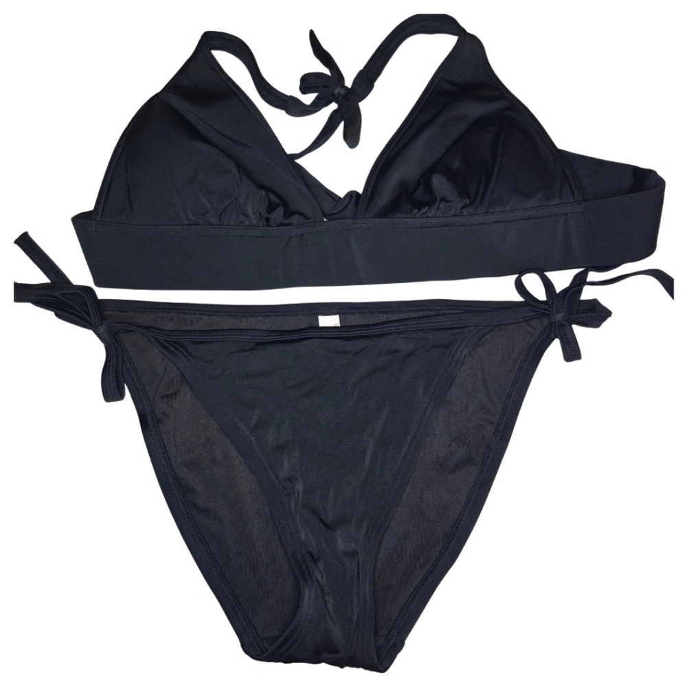 Victoria’s Secret Bikini Y2k Black Set 2008 Swim Push-Up Halter Size Medium